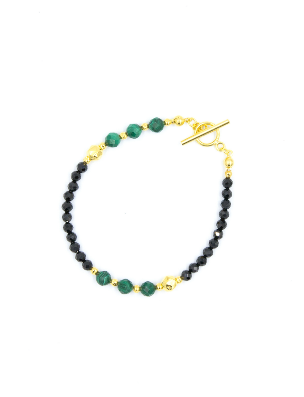 Bransoletka z kamieni naturalnych szlachetnych Spinel/ Malachit- obfitość/ natura i równowaga